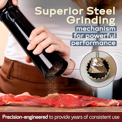 MAGNUM PLUS Pepper Mill Unicorn by TRE SPADE Premium Manual Pepper Grinder with Steel Burrs Side-Loading Refill Adjustable Coarseness High-Capacity Output ABS Plastic 9 Inch Large Size Made in Italy