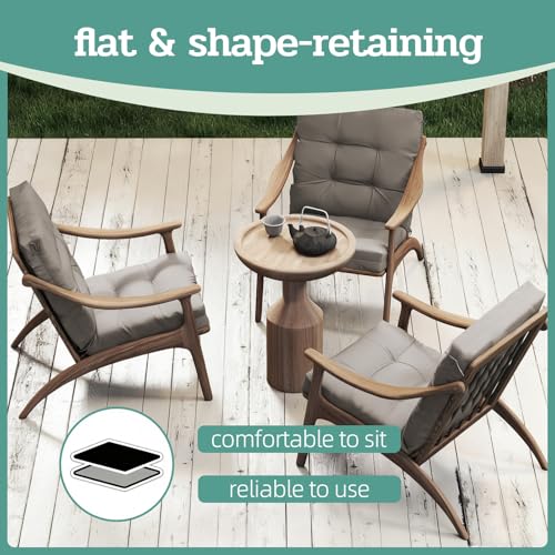 Outdoor Chair Cushions 42x21x4 Inch Set of 2, Beige | Patio Cushions for Dining Rocking Chairs, High Back Soft Seat Pad with Ties, Waterproof Fade Resistant, Indoor Outside Use - color: Beige