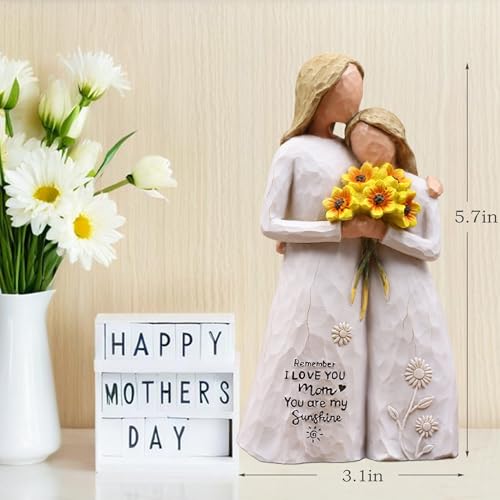Mom Birthday Gifts from Daughter, Gifts for Mom,Mother Daughter Figurine | Birthday Gifts for Mom,Mom Gifts for Mothers Day Christmas,Hand-Painted Resin Mother Daughter Statue,Mother of the Bride