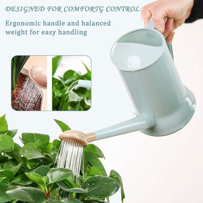 2L Thick Plastic Watering Can with Long Spout – Lightweight Garden Watering Can for Indoor & Outdoor Plants, Flowers, Balcony –Durable & Leakproof (Blue) - color: Blue