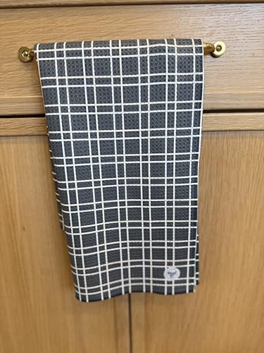 Kitchen Towels, Dish Towels for Kitchen, 3 Pc Kitchen Towel Set | Microfiber Waffle Towels, 16 x 26 inches, with Hanging Loops, Reusable Tea Towels, Cute Kitchen Towels - 3 Pack - color: Gray