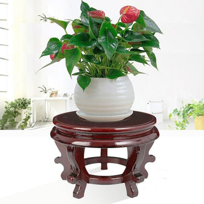 Vaguelly Wooden Plant Stand 6.3 Inch Indoor Flower Pot Holder Oriental Display Base for Succulents Vase Fishbowl Riser
