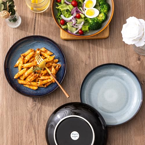 LERATIO Large Pasta Bowls,38oz Ceramic Pasta Bowls,9.0" Reactive Glaze Pasta Bowl Set of 6,Microwave & Dishwasher,Oven Safe,Wide Serving Bowls for Salad,Pasta,Fruit,Scratch Resistant-Colorful | Reactive Glaze Serving Bowls Set,Wide Bowl for Pasta,Salad,Fr