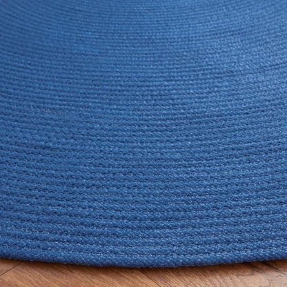SAFAVIEH Braided Collection Area Rug - 4' Round, Blue, Handmade Country Farmhouse, Ideal for High Traffic Areas in Living Room, Bedroom (BRD402L) - color: Blue, size: 4' (Round)