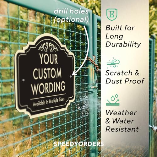 Custom Black Charcoal 36x24-inch Aluminum Outdoor Signs, Personalized Driveway, Waterproof Made in USA - color: Design 2 - Black Charcoal, size: 36x24 Inches