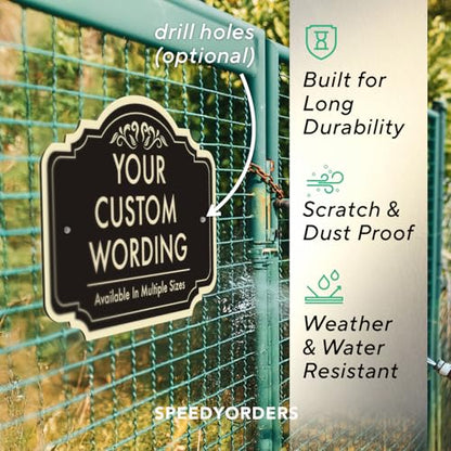 Custom Black Charcoal 36x24-inch Aluminum Outdoor Signs, Personalized Driveway, Waterproof Made in USA - color: Design 2 - Black Charcoal, size: 36x24 Inches
