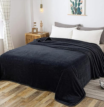 Polar Fleece Blanket Twin Size Lightweight Throw for The Bed Extra Soft Brush Fabric Super Warm Sofa Blanket 66" x 90"(Black Twin) - color: Charcoal Grey, size: Twin (90-Inch-by-66-Inch)