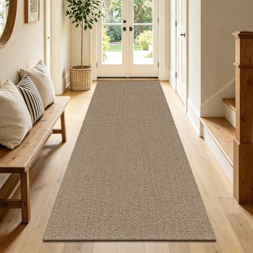 HEBE Washable Hallway Runner Rug 2'x8', Cotton Woven Kitchen Rug Runner | Non Slip Rubber Backed Hall Runners, Neutral Cotton Floor Carpet Runner for Entryway,Hallway, Bedroom,Bedside Rug - size: 2' x 8' (Rectangular)