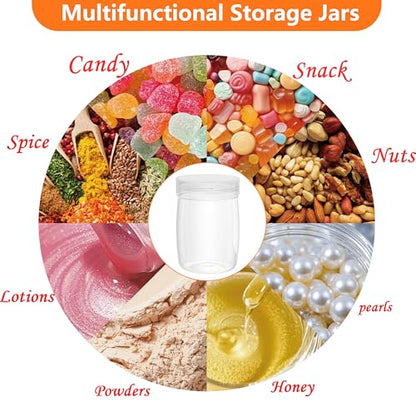 Mini Pudding Jars 82Pack, 6oz/170ml Plastic Favor Jar with Lids, Candy jars,Yogurt Containers with Pressure Sensitive Seal, Mason Jar,Jam,Bath Salt Jars Wedding Favors Honey Pot - color: Plastic-82Pack-Clear