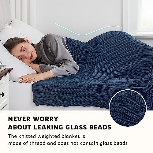 L'AGRATY Knitted Weighted Blanket - 60"x80" 20lbs Cooling Chunky Knit Heavy Blanket for Adults Braided Crochet Throw Thick Cable Yarn Knit Decorative No Beads Evenly Weighted Machine Washable | No Beads Evenly Weighted Machine Washable Chunky Braided Croc