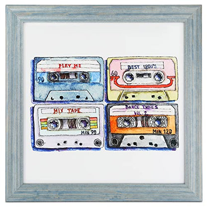 ArtToFrames 18x18 inch Deep Periwinkle Barnwood Frame Wood Picture Frame, 2WOM0066-56673-YBLU-18x18