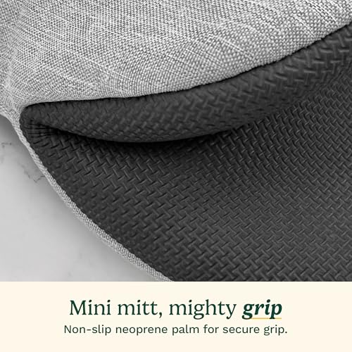 Cuisinart Mini Oven Mitts, 2-Pack, Neoprene Grip, Heat Resistant 350F | Cotton-lined, non-slip neoprene palm, ambidextrous design, ideal for smaller hands and everyday cooking - color: Light Gray