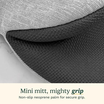 Cuisinart Mini Oven Mitts, 2-Pack, Neoprene Grip, Heat Resistant 350F | Cotton-lined, non-slip neoprene palm, ambidextrous design, ideal for smaller hands and everyday cooking - color: Light Gray