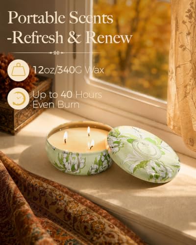 M&SENSE Soothing Eucalyptus Scented Candles, 3 Wick Soy Candles 12oz | Over 40 Hour Burning Time, 100% Natural Vegan Wax, Relaxing Aromatherapy Aesthetic Candle Gift for Women Men - color: Soothing Eucalyptus
