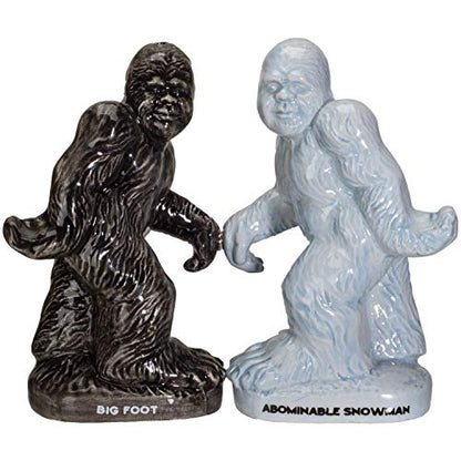 Pacific Giftware Big Foot Ceramic Salt and Pepper Shakers Set Funny Sasquatch Mythical Creature Tabletop Kitchen Accessory Hand-Painted Novelty Collectible Gift 5"H