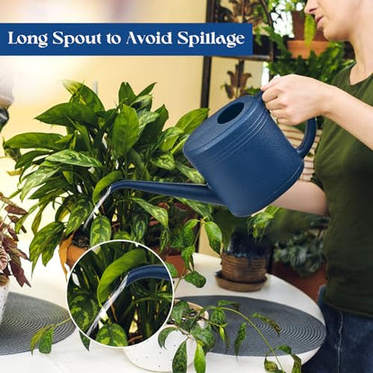 Watering Can for Garden Indoor Plants Outdoor Plant House Flower - 1/4 Gallon - Deep Blue - color: Blue