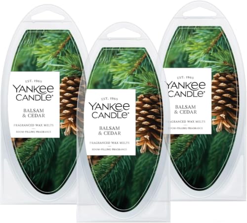 Yankee Candle Scented Wax Melts for Wax Warmers, Long Lasting Home Fragrance, Odor Eliminating_Wax Cubes, Balsam & Cedar, 6 Count (Pack of 36) - color: Balsam & Cedar (Pack of 36)