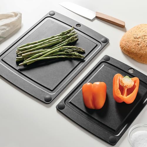 Epicurean All-In-One Cutting Board with Non-Slip Feet and Juice Groove - Non-toxic, Dishwasher Safe, Made in the USA, 11.5" x 9", Slate - color: Slate/Black, size: 11.5"L x 9"W