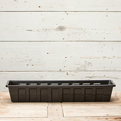 Root & Vessel Poly-Pro Plastic Flower Box Planter, Black, 30-Inch - color: Black, size: 30-Inch