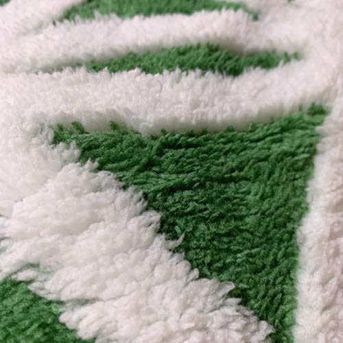 Green Flannel Sherpa Throws 60'' x 50'' New Blanket Ultra Plush Lightweight Throw Blanket Luxury Soft Warm Fuzzy Blanket Throws for Bed/Couch/Sofa/Office/Camping - color: C-green, size: 50''x60''