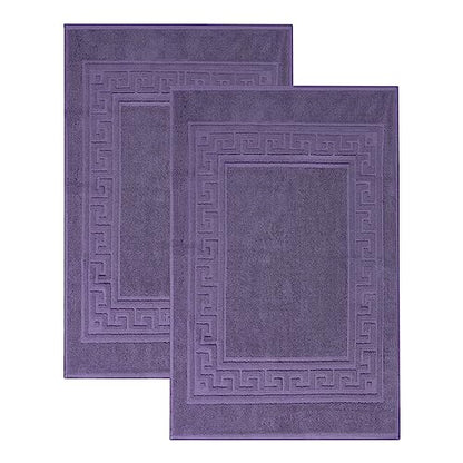 Superior Hotel & Spa Quality Bath Mat Set of 2, Made of Long-Staple Combed Cotton, Durable and Washable 100% Cotton Bathroom Mat 2-Pack, Royal Purple, 22" x 35" - color: Royal Purple, size: 22" x 35" (Set of 2)