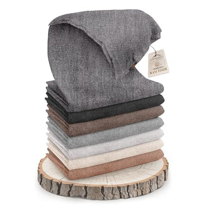 Cashmere Blanket – Hand Woven 100% Pure Wool Throw Blanket, 135 x 270 cm – Plain Cozy, and Soft Blanket for Bed, Sofa, or Couch - Made in Nepal - color: Dark Grey