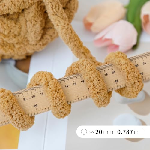 Franel Ginger Yellow Chunky Chenille Yarn for Hand Knitting Blanket (8 Pack, Total 64oz) - Shed-Resistant Fluffy Jumbo Yarn for Crocheting, Super Bulky Big Yarn for DIY Throw, Pre-Wound & Tangle-Free - color: 27