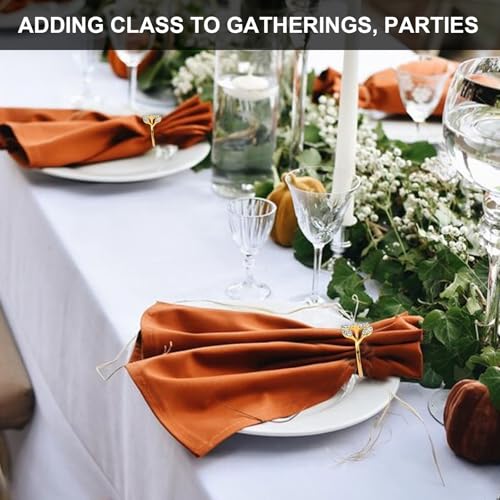 6Pcs Gold Alloy Leaf Napkin Rings, Decorative Napkin Ring Holders | Shiny White Rhinestone Gold Napkin Rings, Decor for Weddings, Daily Dining Tables & Curtain Styling