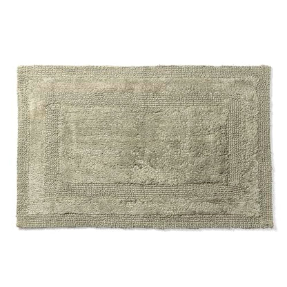 Akiko 100% Cotton Bath Mat, Soft Plush Reversible Bathroom Rug 20x32 Green | Bath Mats for Bathroom Absorbent Quick Dry Anti-Skid Machine Washable Bath Mats for Bathroom Shower Bathtub - color: Sage Green