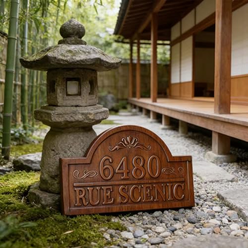 Address Numbers for House,Wood House Address Plaque,Custom Address Sign House Numbers for Outside Personalized Custom Metal Address Signs for Houses Wood Metal housewarming gifts - color: Style 1
