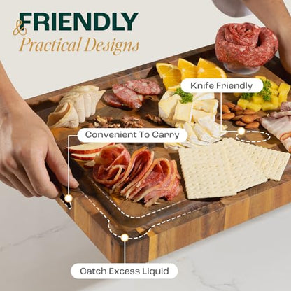 Yes4All Extra Large Acacia Cutting Board, End Grain Board, 24"x 18"x 1.5" - size: 24"L x 18"W, style: Acacia