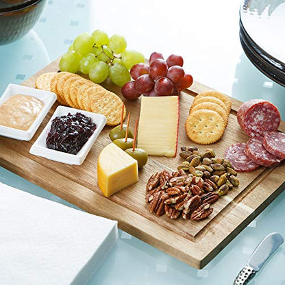 Glad Acacia Wood Cutting Board with Juice Grooves | Reversible Solid Butcher Block and Charcuterie Tray | Home Kitchen Supplies for Chopping and Serving - size: 14"L x 10.6"W