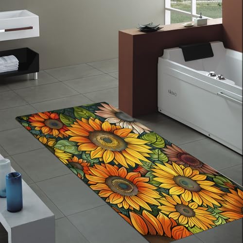 Non-Skid Low Pile Sponge Foam Door Entry Rug for Bathroom Mat,Separate Tub Shower Skid Proof Rugs, Home 3D Optical Illusion Rug Non Slip Bath Mats Welcome Mat 47 x 17.5 inches - color: Multi1