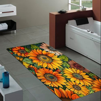 Non-Skid Low Pile Sponge Foam Door Entry Rug for Bathroom Mat,Separate Tub Shower Skid Proof Rugs, Home 3D Optical Illusion Rug Non Slip Bath Mats Welcome Mat 47 x 17.5 inches - color: Multi1