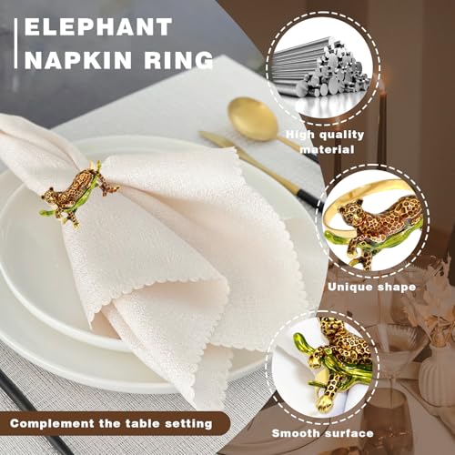 Set of 4 Napkin Rings Leopard Napkin Ring Animal Napkin Rings Metal Napkin Holders Animal Serviette Buckles for Easter Dinner Table Decorations
