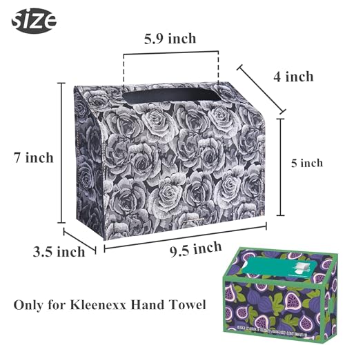 Leather Cover for Disposable Paper Hand Towel Box, Compatible with Kleenex Paper Hand Towel(1-3D Black Grey) - color: 1-3d Black Grey