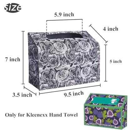 Leather Cover for Disposable Paper Hand Towel Box, Compatible with Kleenex Paper Hand Towel(1-3D Black Grey) - color: 1-3d Black Grey