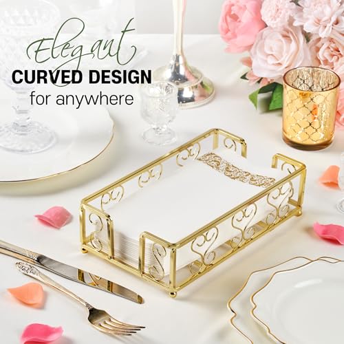 Guest Towel Holder Tray for Bathroom Countertop, Gold Napkin | Guest Bathroom, Powder Room & Vanity Use - color: F- Matt Gold Guest Towel Holder Tray, size: Guest Towel Holder
