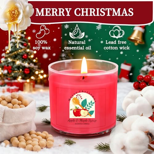 Christmas Candles for Women 12 Pack Candles for Home Scented Winter Holiday 240Hours Small Natural Soy Wax Candle Bulk Mini Candle Gift Set for Men Women Holiday Christmas New Year Winter Décor