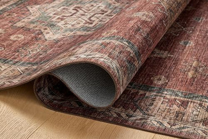 Loloi Anniston Spice/Multi 2'-3" x 3'-9" Accent Rug | ANS-04 Machine Washable Printed Approx. 2x4 Red Entryway Kitchen, Traditional, Distressed, Accent Rug - color: Spice / Multi, size: 2'3" x 3'9" (Rectangular)