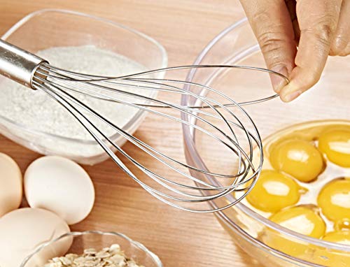 10" Stainless Steel Whisk - Multifunctional Kitchen Whisk with Egg Separator