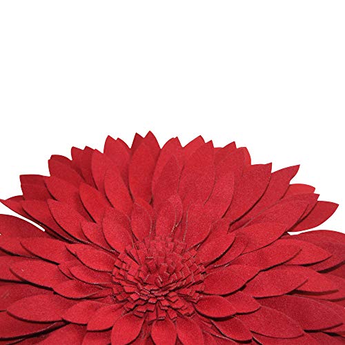 Contempo Lifestyles 3D Daisy & Sunflower Decorative Pillow - Couch & Bed Flower Shaped Pillow (14.5" Flower, 13" Pillow with Insert, Burgundy) - color: Burgundy