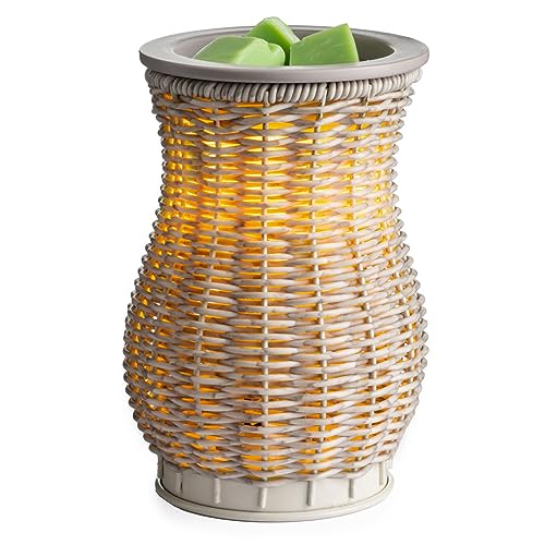 Candle Warmers ETC. Illumination Fragrance Warmer- Light-Up Warmer for Warming Scented Candle Wax Melts and Tarts or to Freshen Room, Graywash Wicker - size: Graywash Wicker