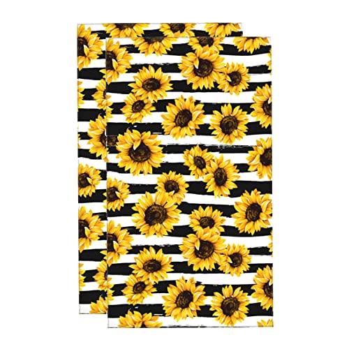 Bath Towels Set of 2 Hand Towels for Bathroom Sunflower Decorative 27.5x16Inch Absorbent Soft for Yoga Gym Spa Hotel Bathroom Kitchen - color: Style8