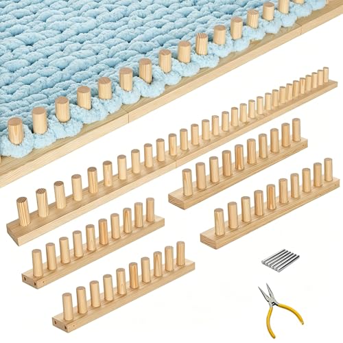 ARTACE 62" Chunky Blanket Loom, Extra Large Wooden Loom for Chunky Throw Blanket, Adjustable Size Hand Knitting Kit, Ideal and Friendly for DIY Beginners - size: 62inch