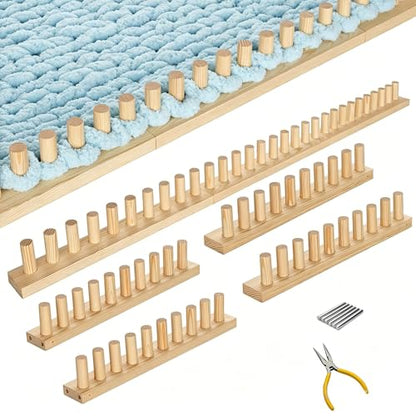 ARTACE 62" Chunky Blanket Loom, Extra Large Wooden Loom for Chunky Throw Blanket, Adjustable Size Hand Knitting Kit, Ideal and Friendly for DIY Beginners - size: 62inch