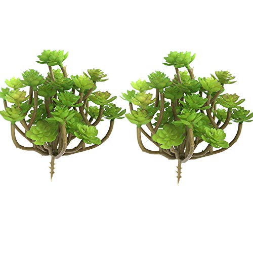 2 PCS Mini Artificial Succulents Plants Unpotted Fake Cactus Succulent Bouquet Arrangements Faux Plants DIY for Garden Decor Home Decoration Greenery Set (Cactus) - color: Cactus