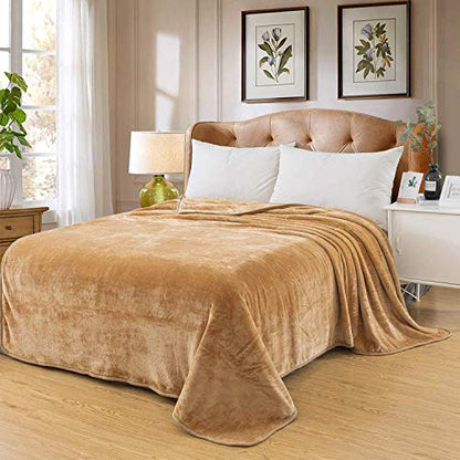 Polar Fleece Blankets Twin Size for The Bed Extra Soft Brush Fabric Super Warm Sofa Blanket 66" x 90"(Camel Twin) - color: Camel, size: Twin (90-Inch-by-66-Inch)