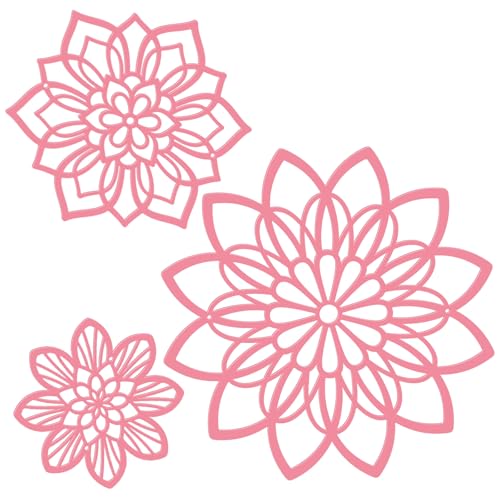 Zzbakress 3 Pcs Metal Flowers Wall Art Bathroom Wall Decor (Pink Elegant) | Farmhouse Flower Bathroom Decor Wall Decorations For Bathroom, Living Room, Office, Kitchen, Hallway And Outdoor - color: Pink Elegant