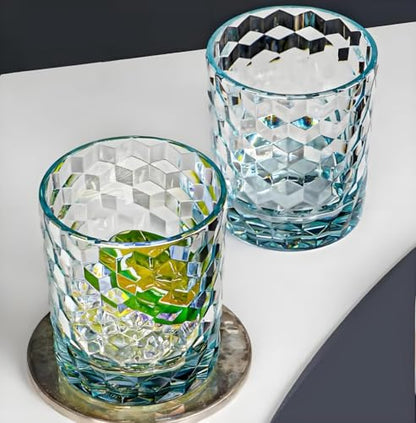 8 Oz Unbreakable Tritan Drinking Glasses Shatterproof Acrylic Glasses Drinkware BPA Free Hard Plastic Cups Reusable Kitchen Water Glasses Drinking Set of 6 (Light Blue) - color: Light Blue